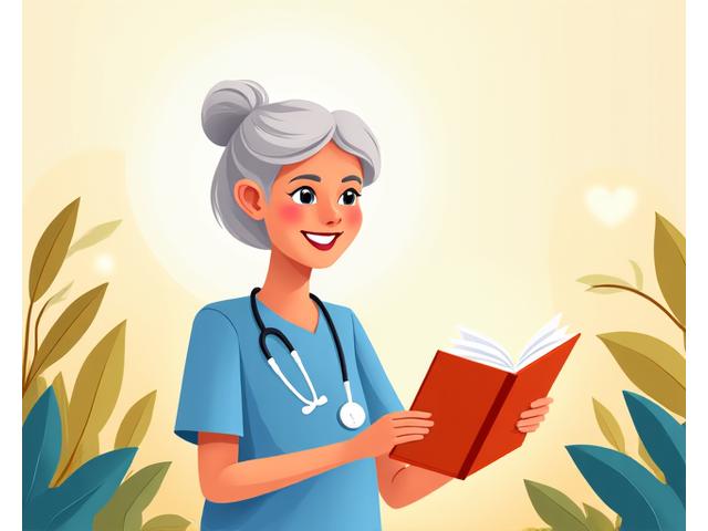 Ilustración de un adulto mayor sonriendo en un entorno de salud, representando gestión de salud del adulto